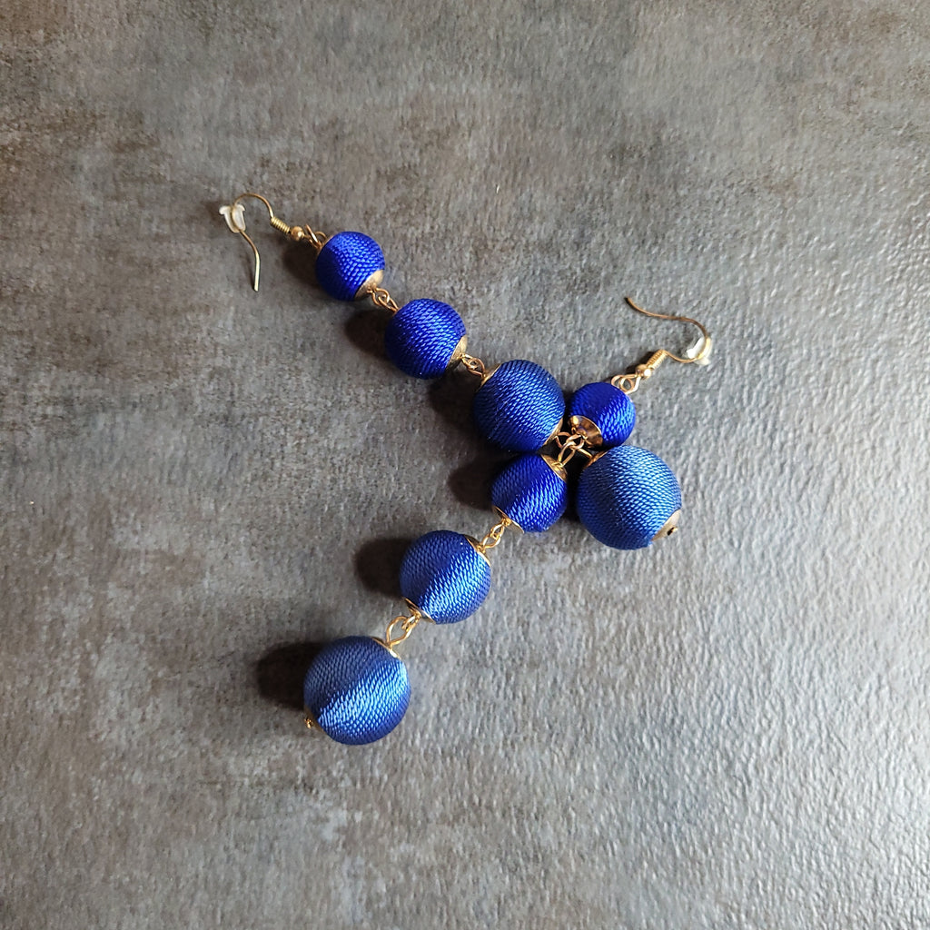 Dangle Ball Blue Earrings