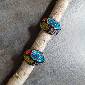 Multicolored Patchwork Earrings