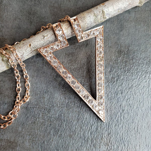 Arrow Necklace - Gold with Silver Stones
