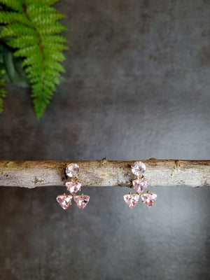 Pink and Clear Stone Earrings
