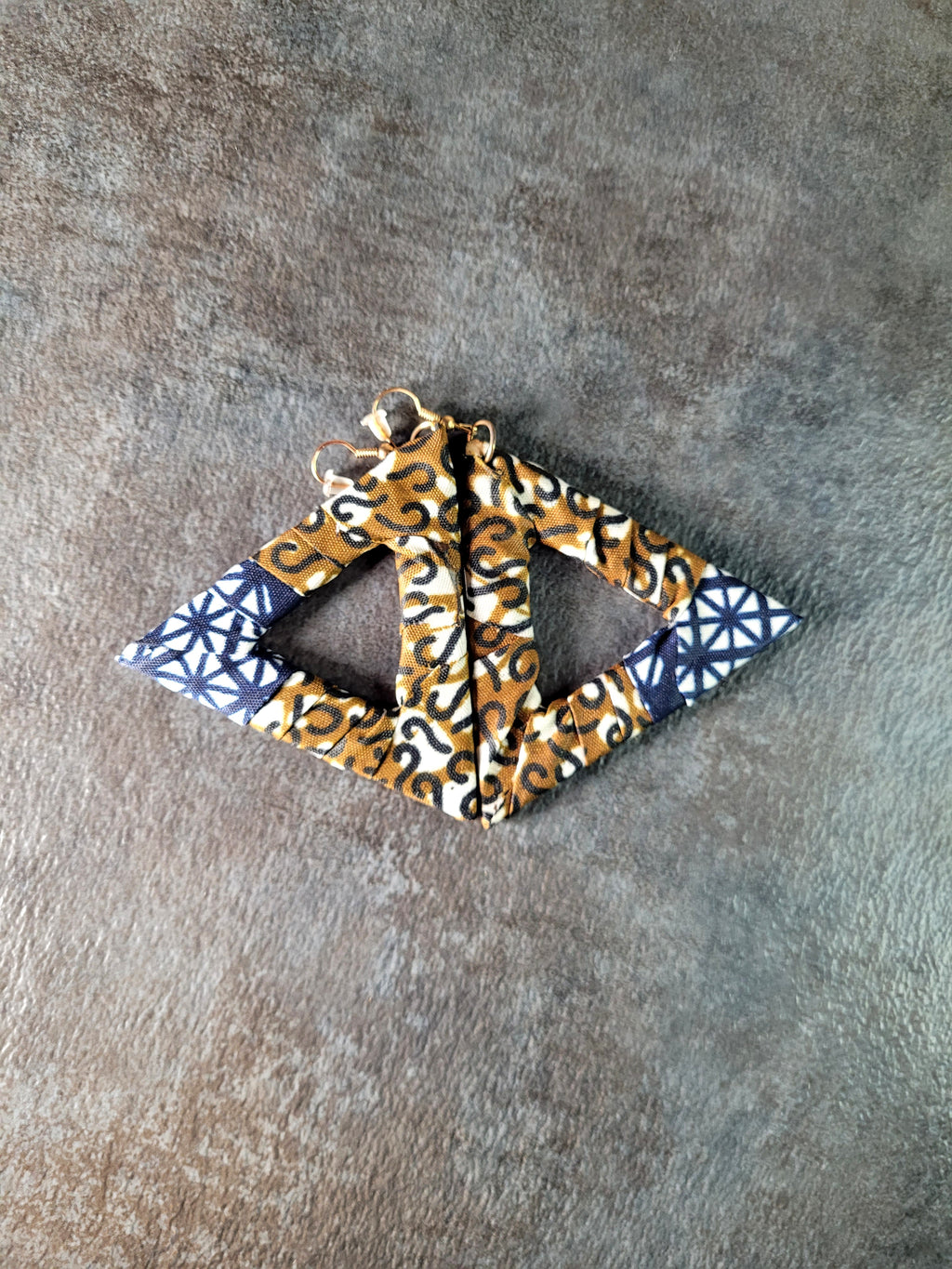 African Cloth Triangle Earrings