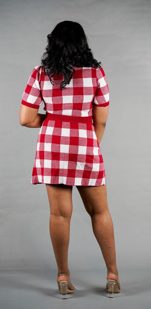 Valley Girl Checkered Skirt Set