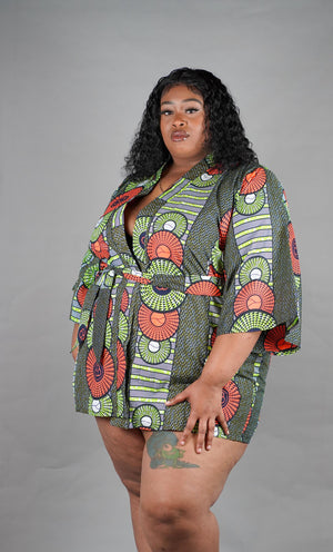 Fadesewafunmi Kimono - Okun -Strength- Collection (Lime, Orange, & Black)