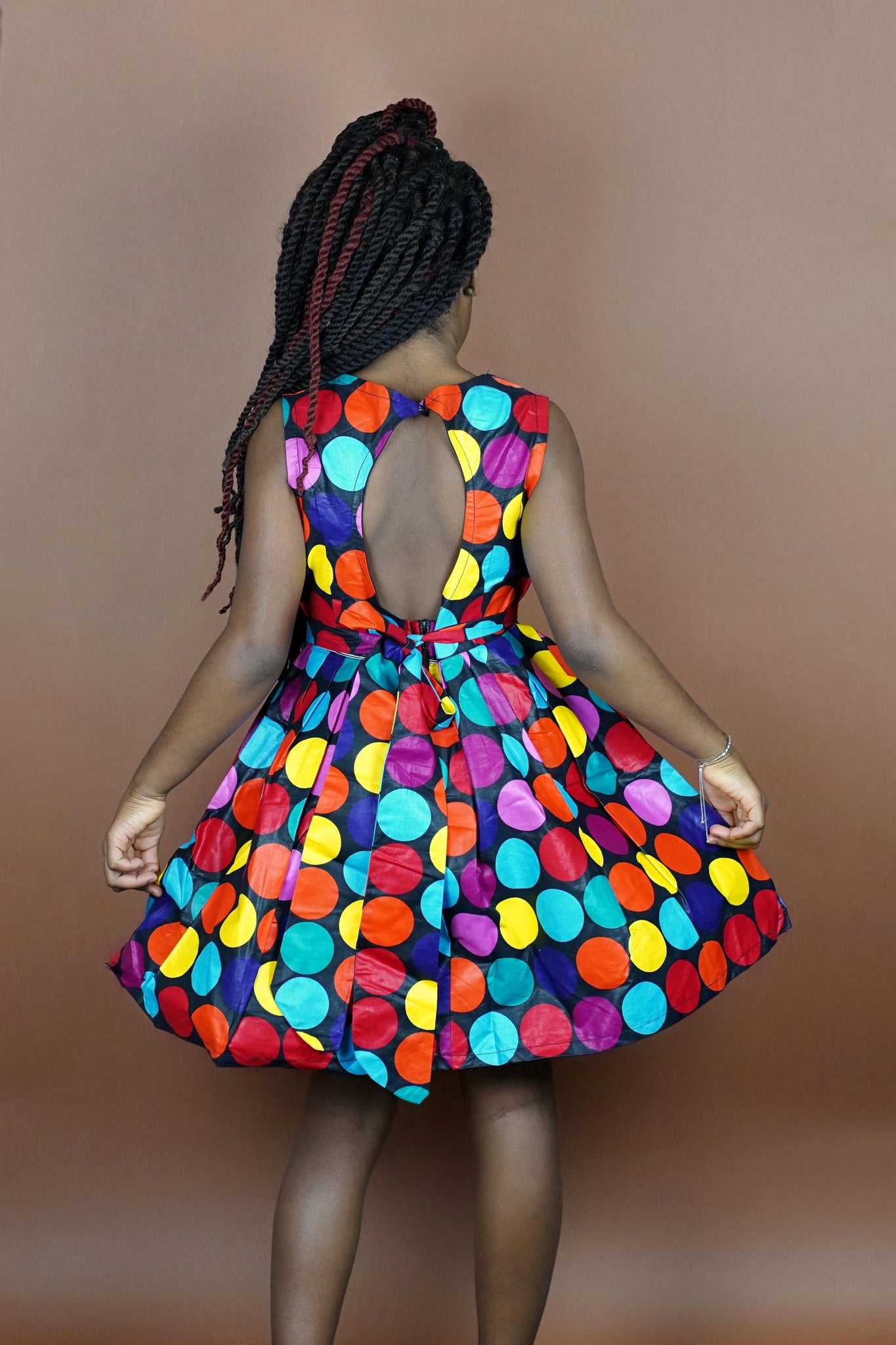 Mobo Keyhole Back Kids Dress - Okun -Strength- Collection (Polka Dots)