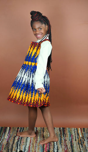 Olabisi Overall Skirt (Kids)   - Okun -Strength- Collection (Blue, Yellow, Red)