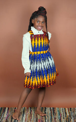Olabisi Overall Skirt (Kids)   - Okun -Strength- Collection (Blue, Yellow, Red)