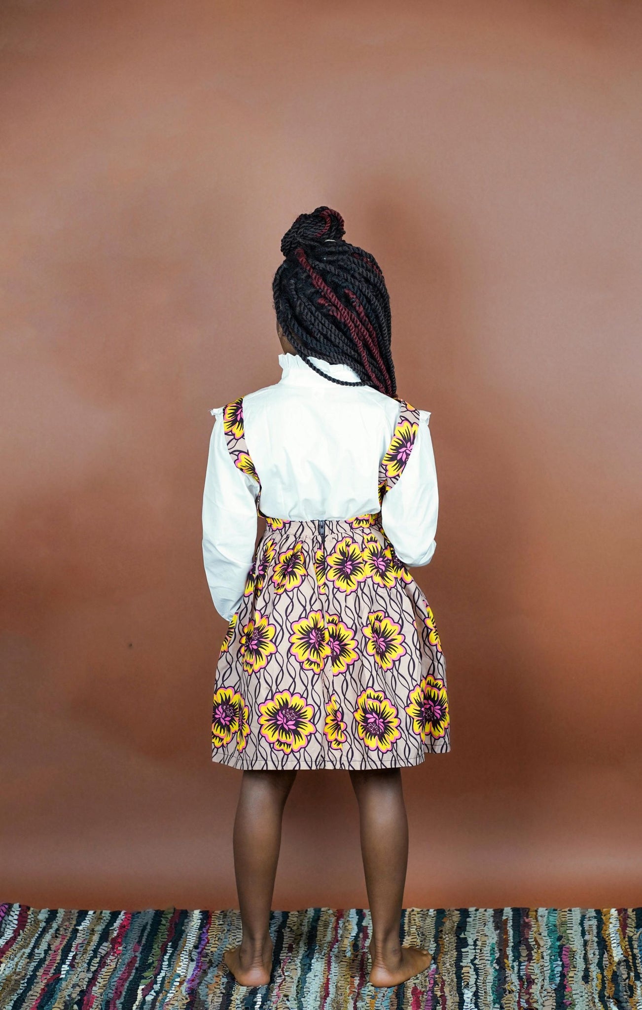 Olabisi Overall Skirt (Kids)   - Okun -Strength- Collection (Yellow, Brown & Pink)